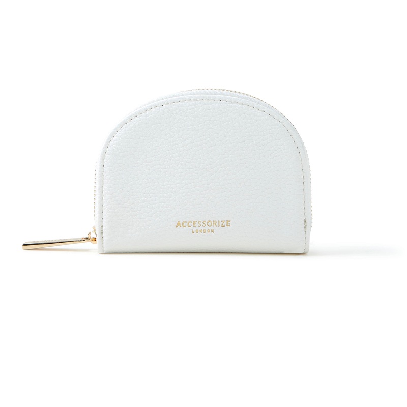 Accessorize London Women's Faux Leather White Quilted Mini Purse Bag