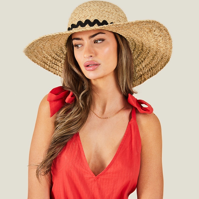 Accessorize London Women's Floppy Hat With Ric Rac Trim