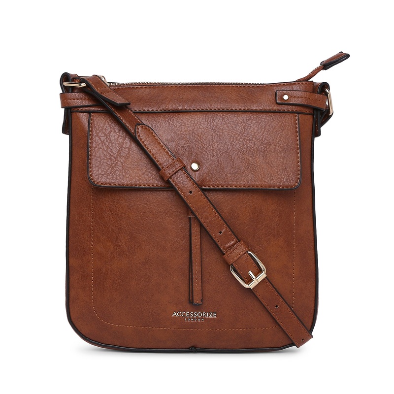 Accessorize London Women's Messenger Bag Tan