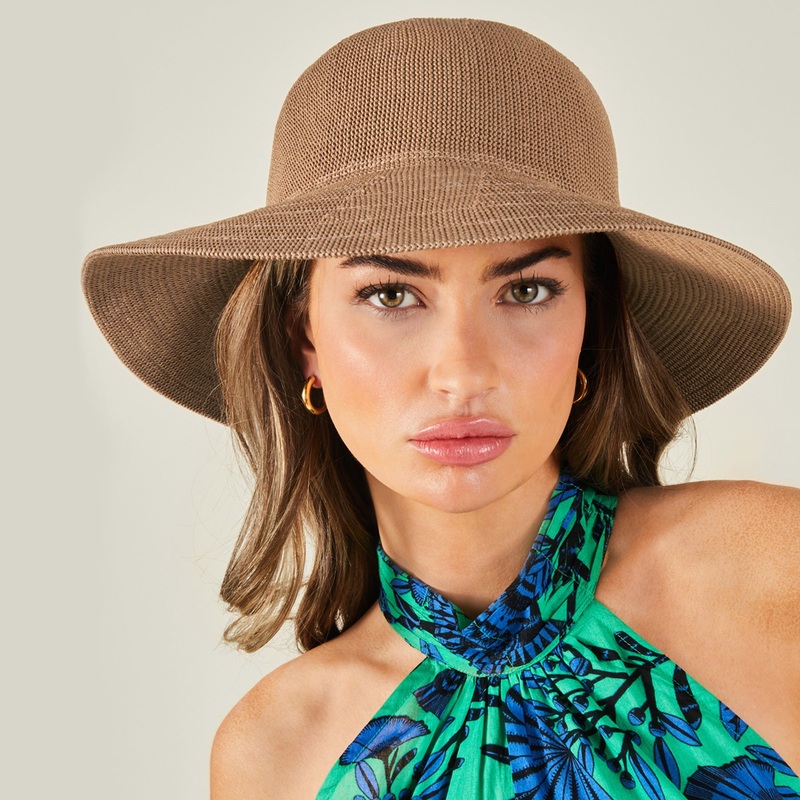 Accessorize London Women's Packable Bucket Hat Tan