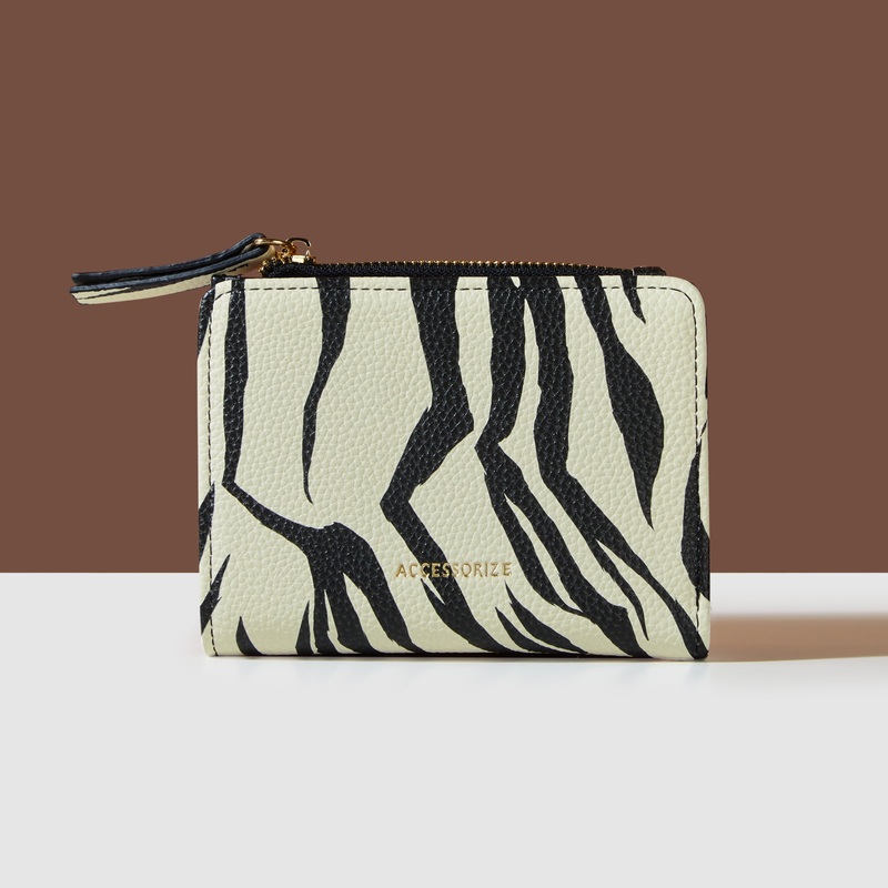 Accessorize London Women's White Zebra Print Wallet