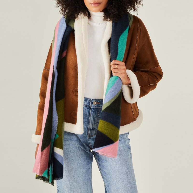 Multi Swirl Print Blanket Scarf