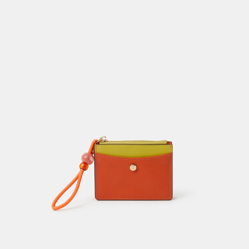 Orange Colourblock Beaded Purse