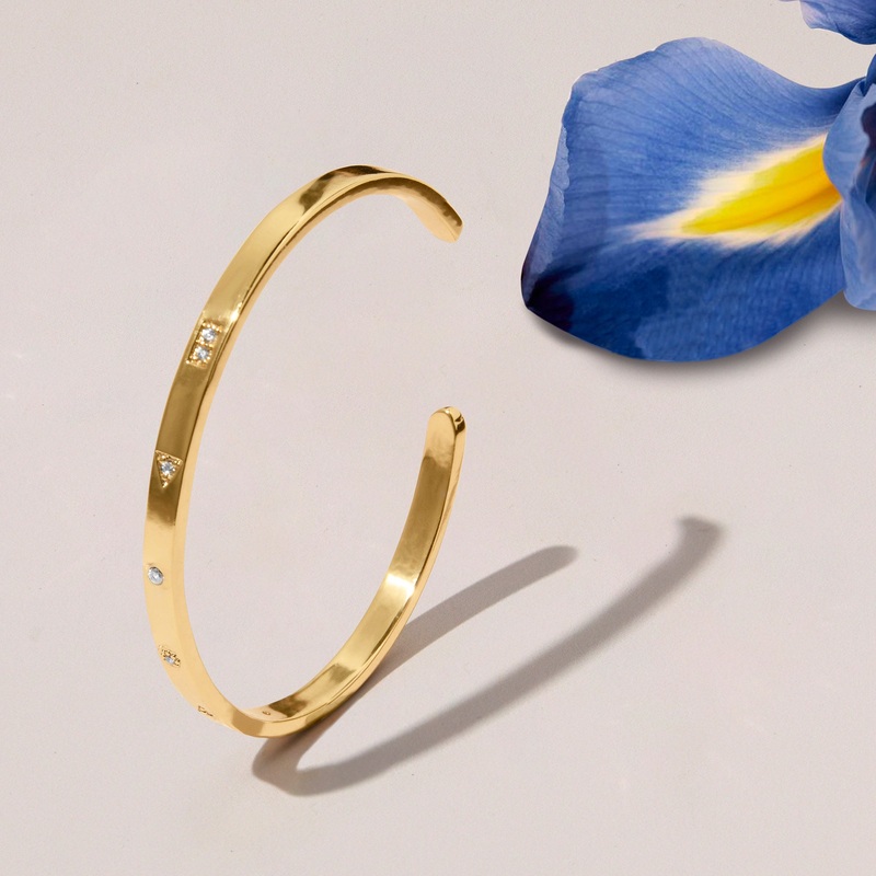 Accessorize London Women 14k Gold-Plated Cubic Zirconia Bangle