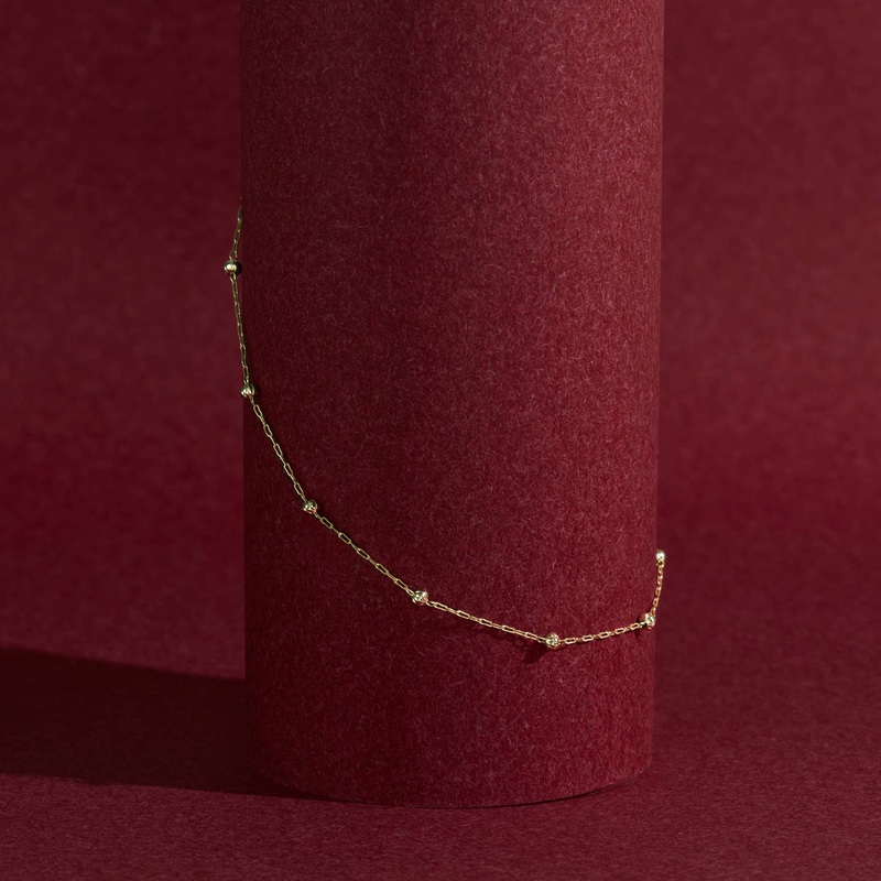 Accessorize London Women 14K Real Gold Plated Ball Station Anklet