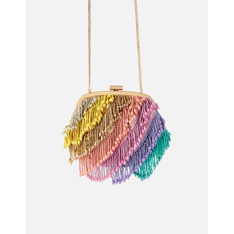 Accessorize London Women's Freya Fringe Frame Clutch Wallet
