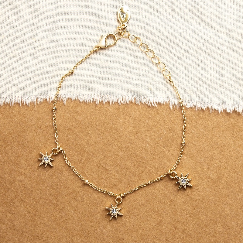 Accessorize London Women's Gold Starburst Station Bracelet
