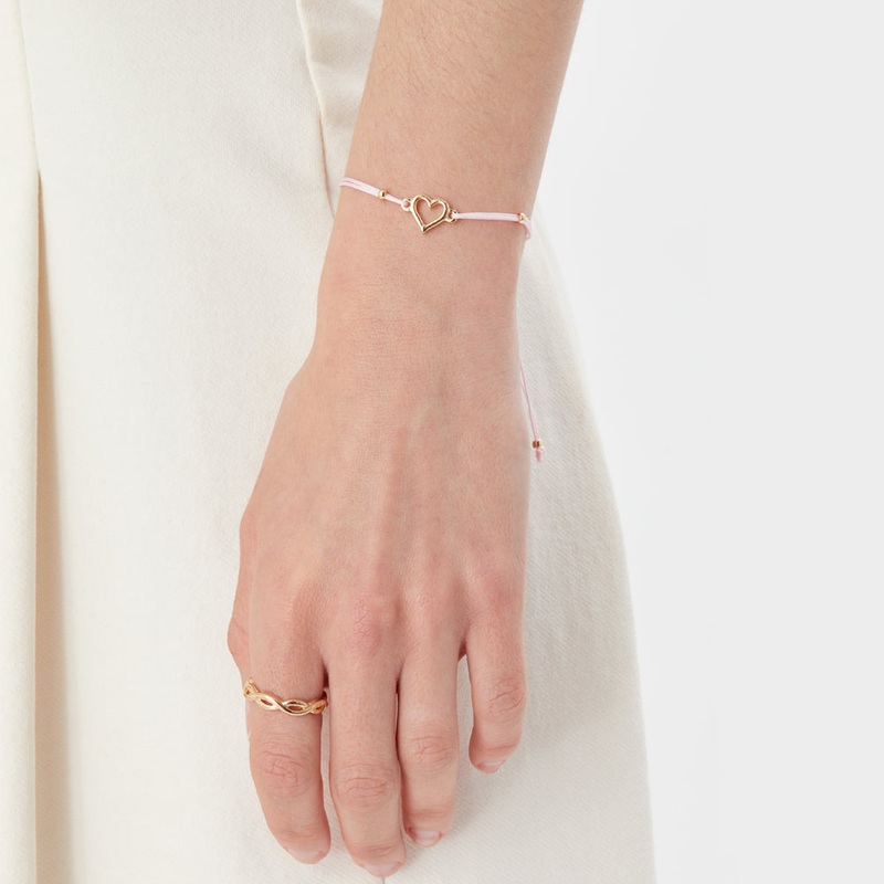 Accessorize London Women'S Pink Heart Friendship Bracelet
