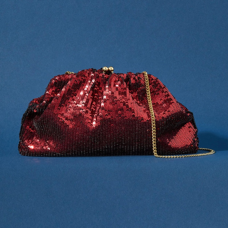 Accessorize London Women's Red Sasha Sequin Clutch