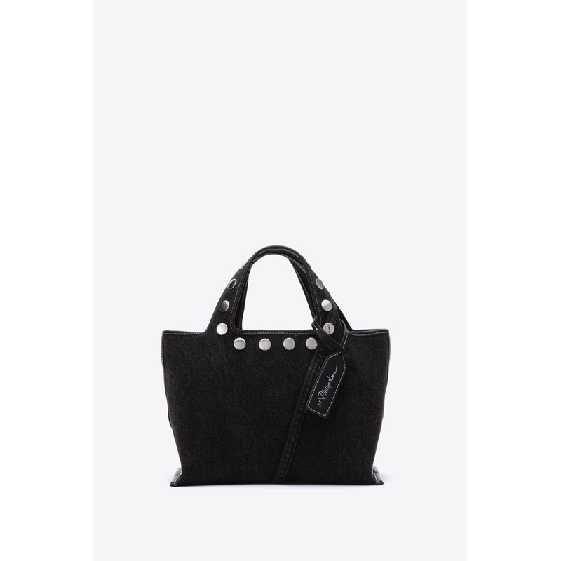Denim Mini Market Tote with Studs