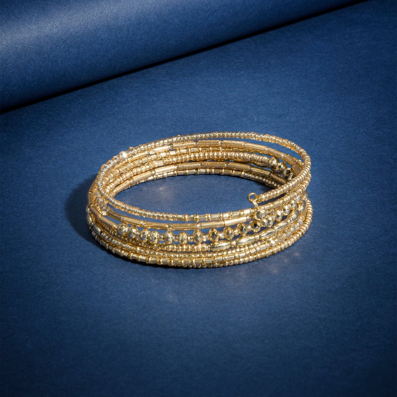 Gold Slinky Beaded Bracelet