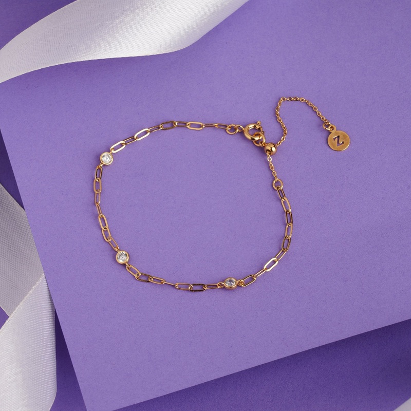 Real Gold Plated Sparkle Chain Bracelet For Women By Accessorize London