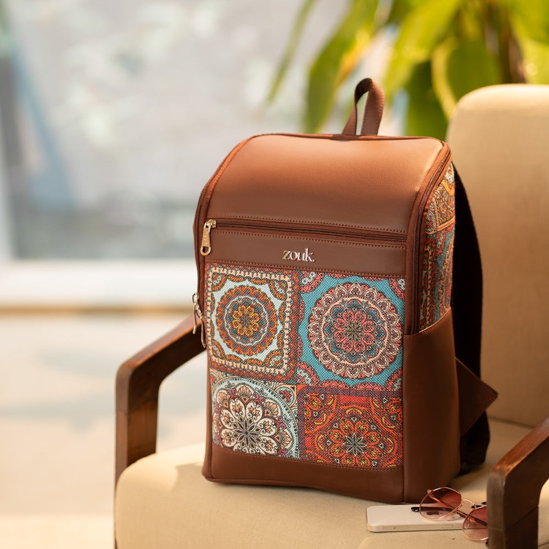 Amalia Backpack (Large) - Multicolor Mandala Print