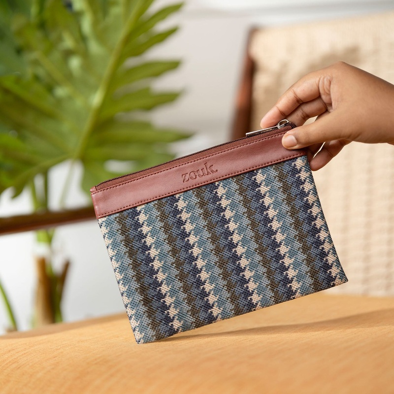 Bombay Houndstooth Cosmetic Pouch