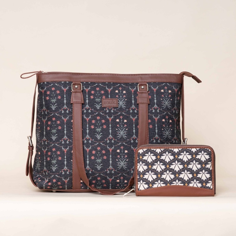 Taj Guldasta and Bidri Kaiser - Office Bag & Chain Wallet Combo