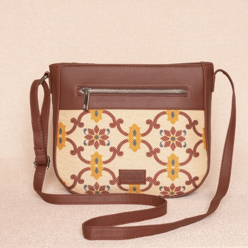 Chandra Mahal Raj Gadi Motif U-Shaped Sling Bag