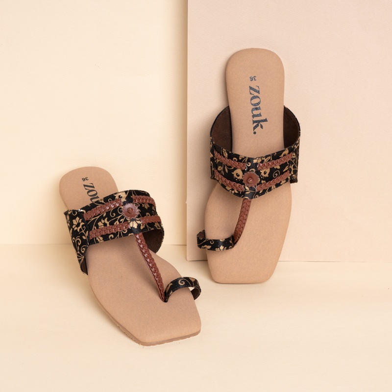 Srinagar Garden Braided Kolhapuri Chappal