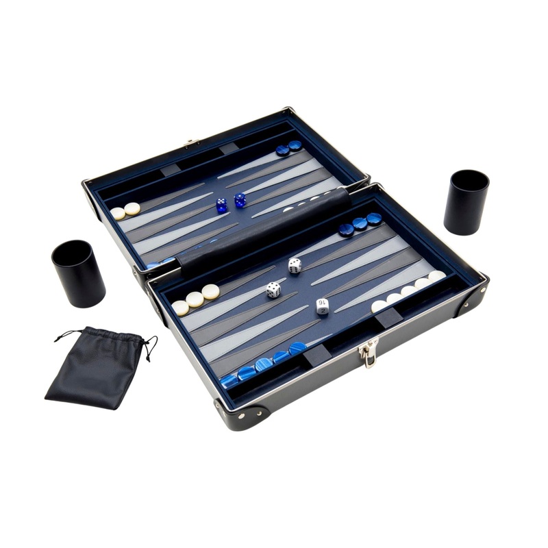 007 Collection  Backgammon Set | Grey/Graphite/Chrome