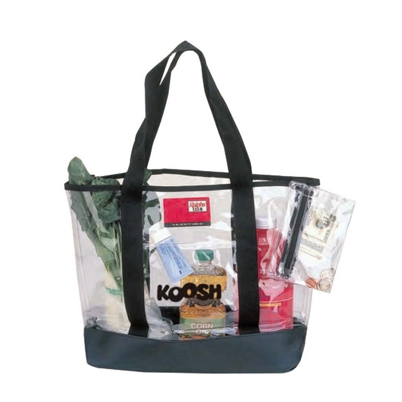 36 ct Transparent Clear Tote Bag with Zippered Pouch - By Case