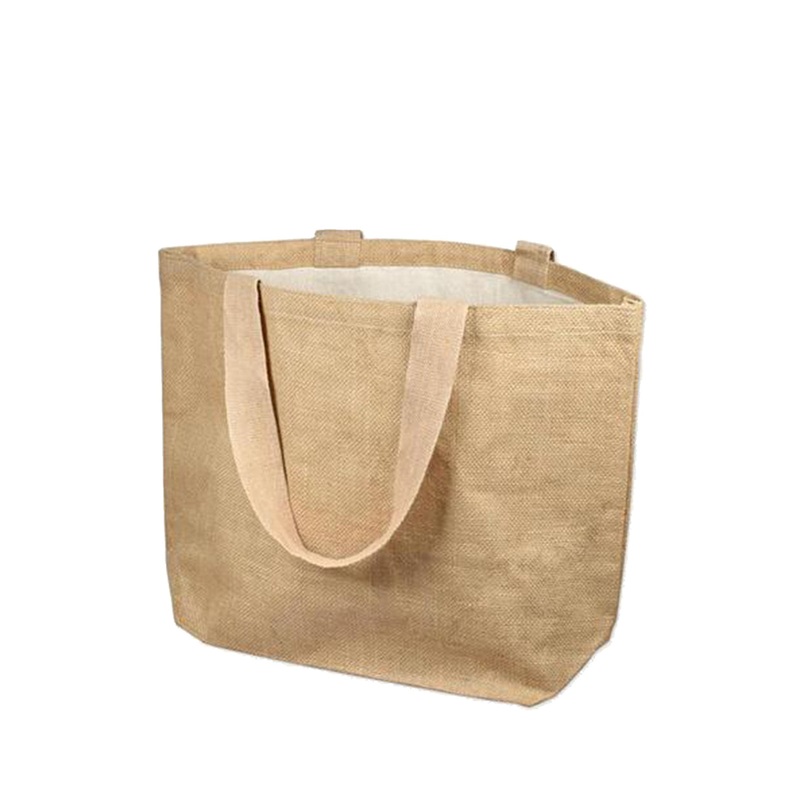 48 ct Daily Use Deluxe Jute Burlap Tote Bags with Cotton Interior - By Case