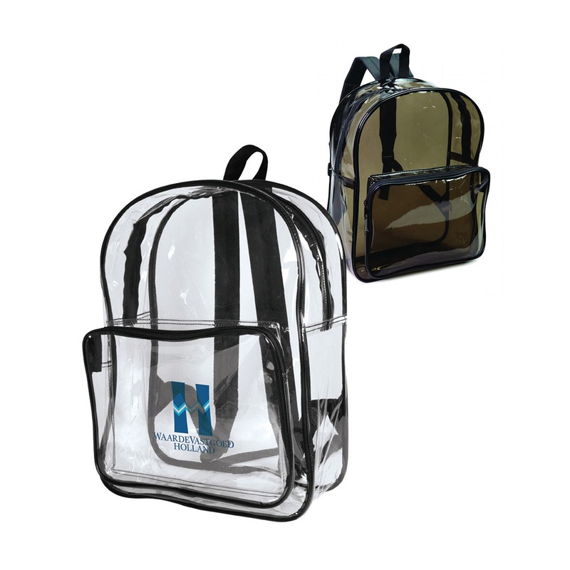 6 ct Multi-Purpose Clear Backpack W/ Front Pocket - By Bundle