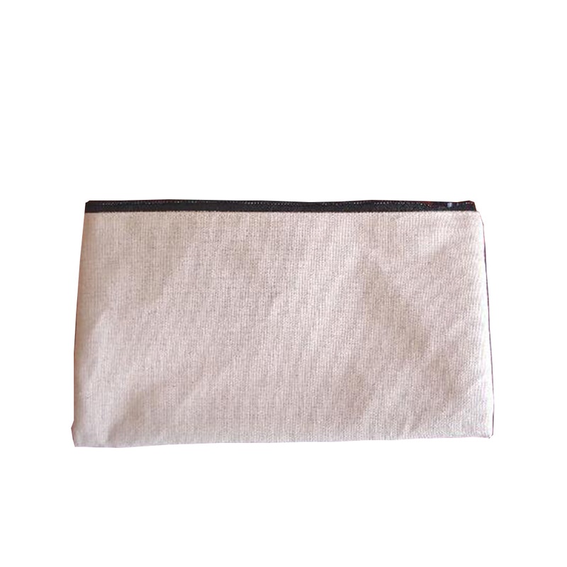 6 ct Rectangular Jute / Canvas Pouch with Zipper Closure - By Bundle