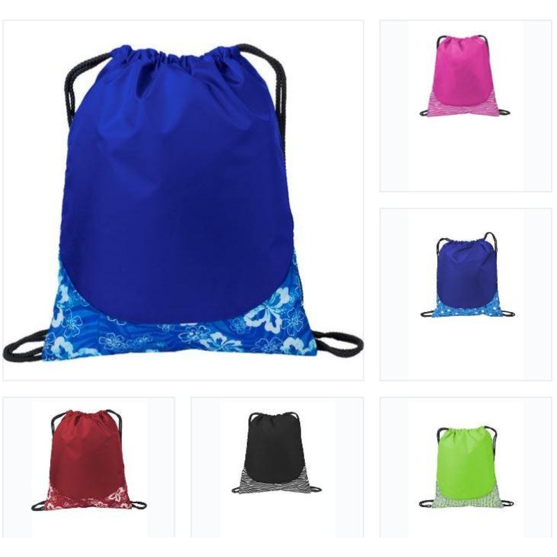 Budget-friendly Patterned Drawstring Backpack Cheap Cinch Pack ( CLOSEOUT )