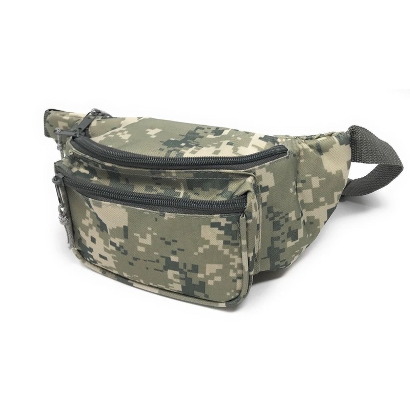 Digital Camo Fanny Pack with Three Zippered Pockets