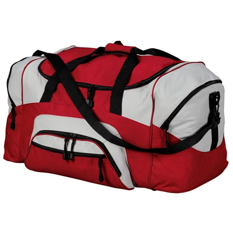 Poly Colorblock Sport Duffel  With Two Large Zippered Pockets