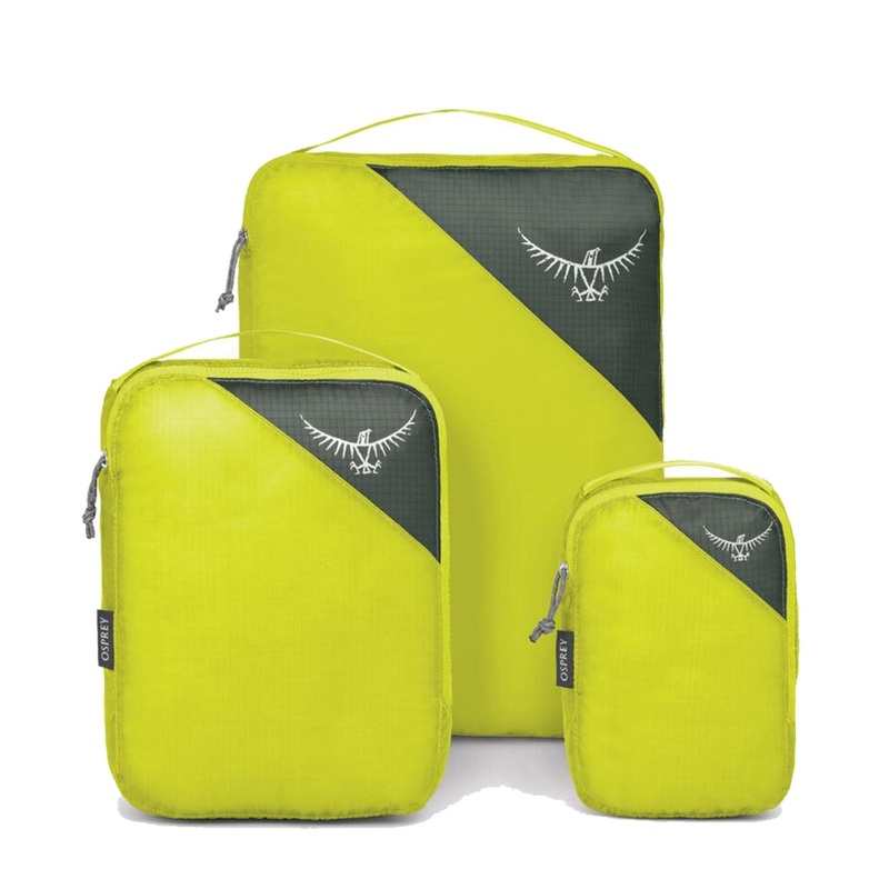 Osprey Ultralight Packing Cube Set - Lightweight Travel (Electric Lime)