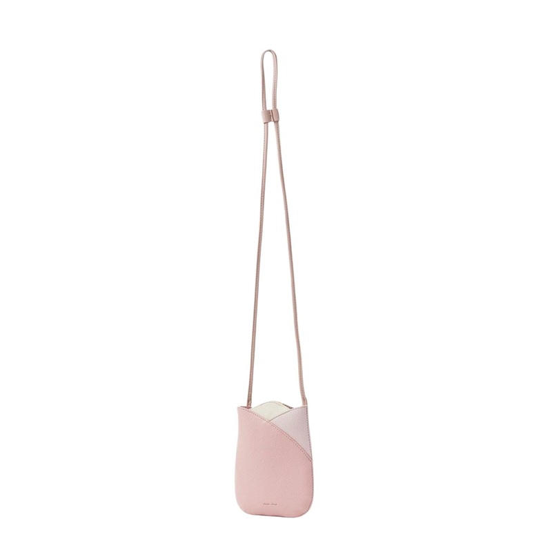 Legato Largo Tulip Faux Leather Series Smart Phone Shoulder Bag (Pink/Beige)