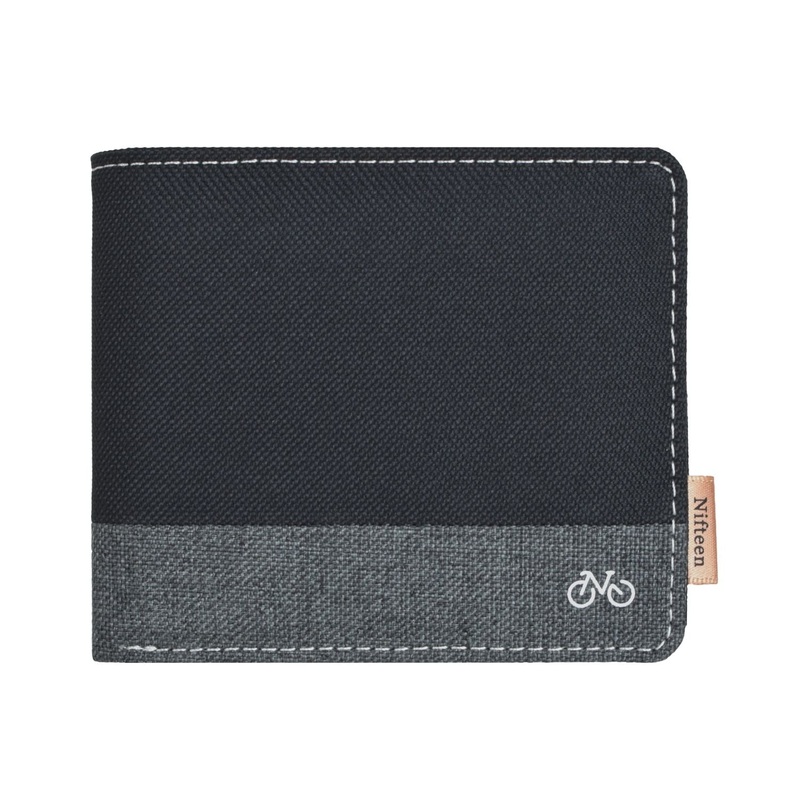 Nifteen London Billfold Wallet With Coin Pocket  - Black/Grey