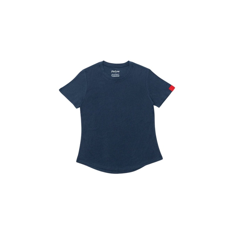 Paire Women's Merino Wool-Blend Crew Neck T-Shirt (Navy) - S