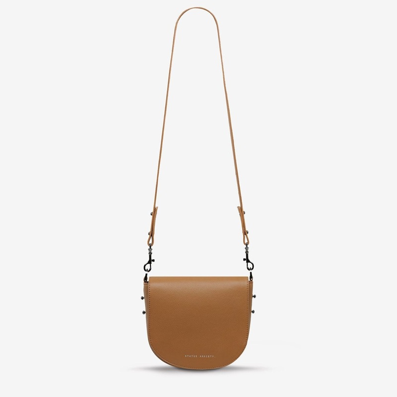 Status Anxiety Art Of Pretending Leather Crossbody - Tan
