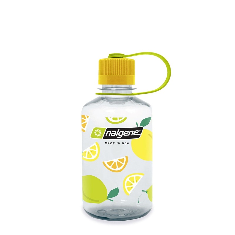 Nalgene 16oz Narrow Mouth Sustain Water Bottle  - Clear with Lemons Print