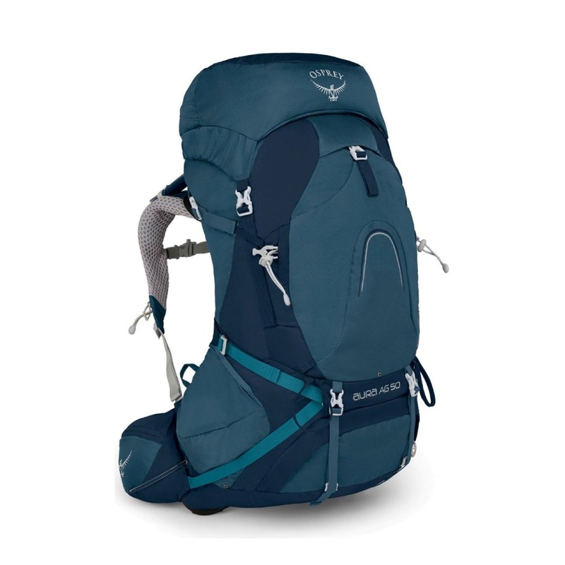 Osprey Aura AG 50 Backpack with Raincover - Small - Women's Backpacking (Challenger Blue)