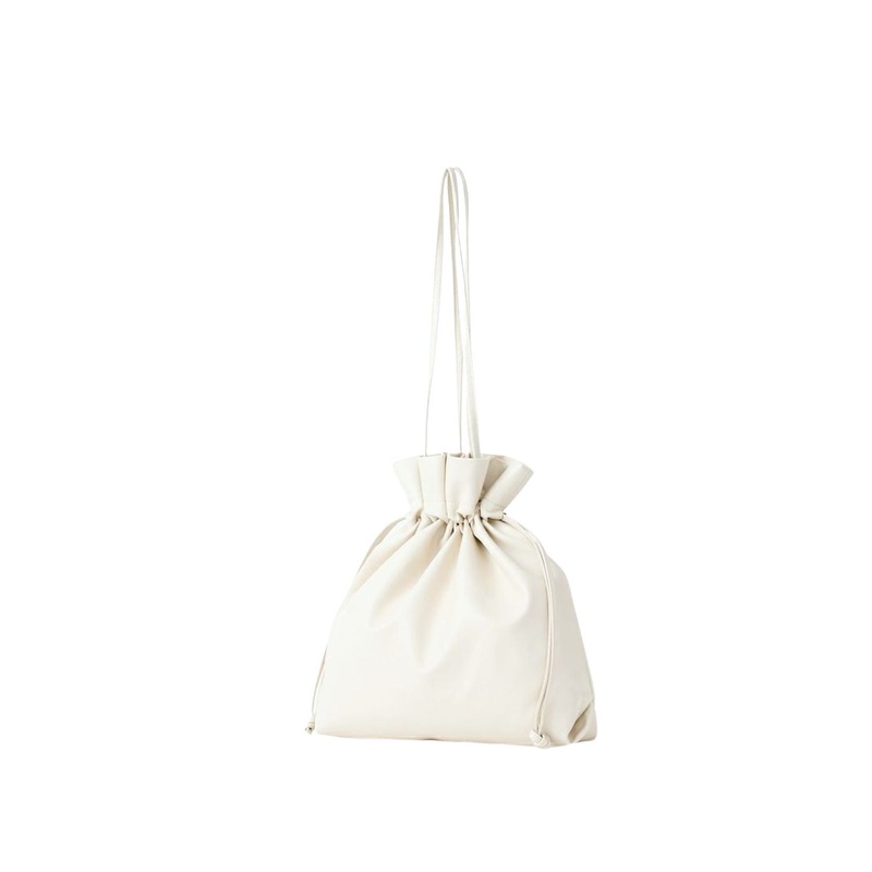 Legato Largo Washable Drawstring A4 Tote Bag (Ivory)