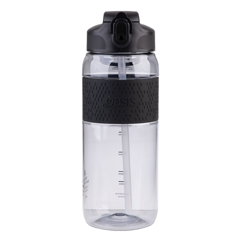 Oasis Tritan Sports Bottle With Sipper Straw 800ML - Carbon Black