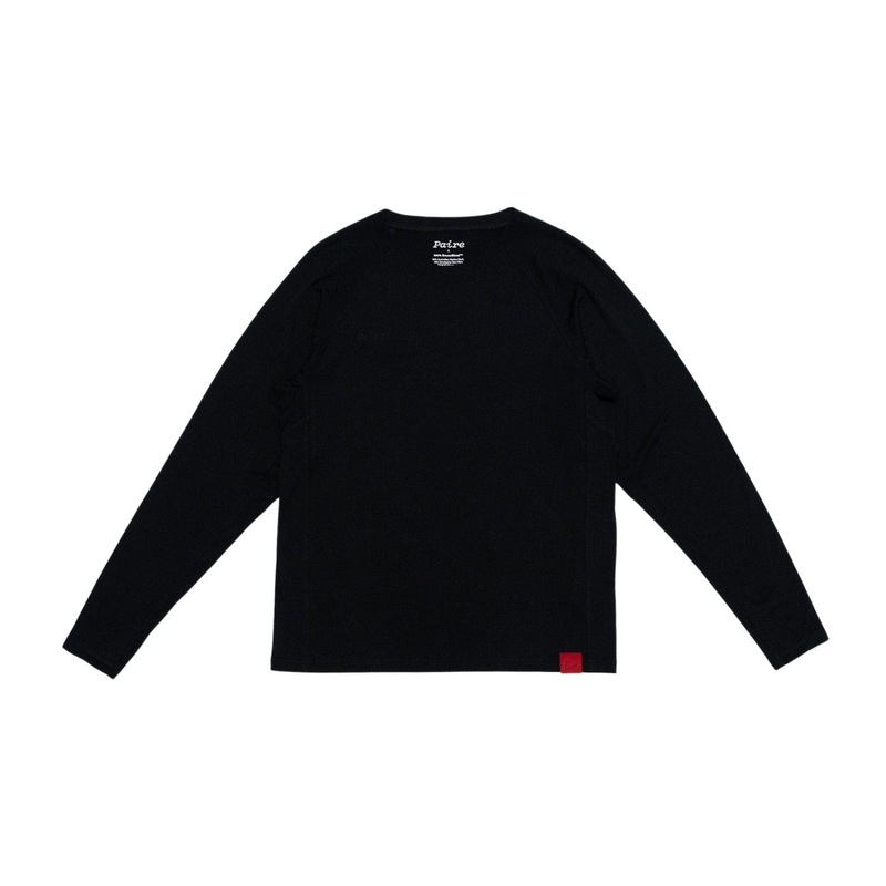 Paire Merino Wool-Blend Unisex Long Sleeve T-Shirt (Black) - M