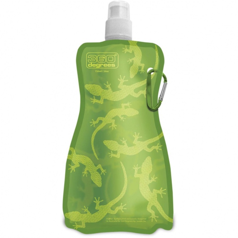 360 Degrees Flexible Drink Bottle 750ML (Gecko On Green)