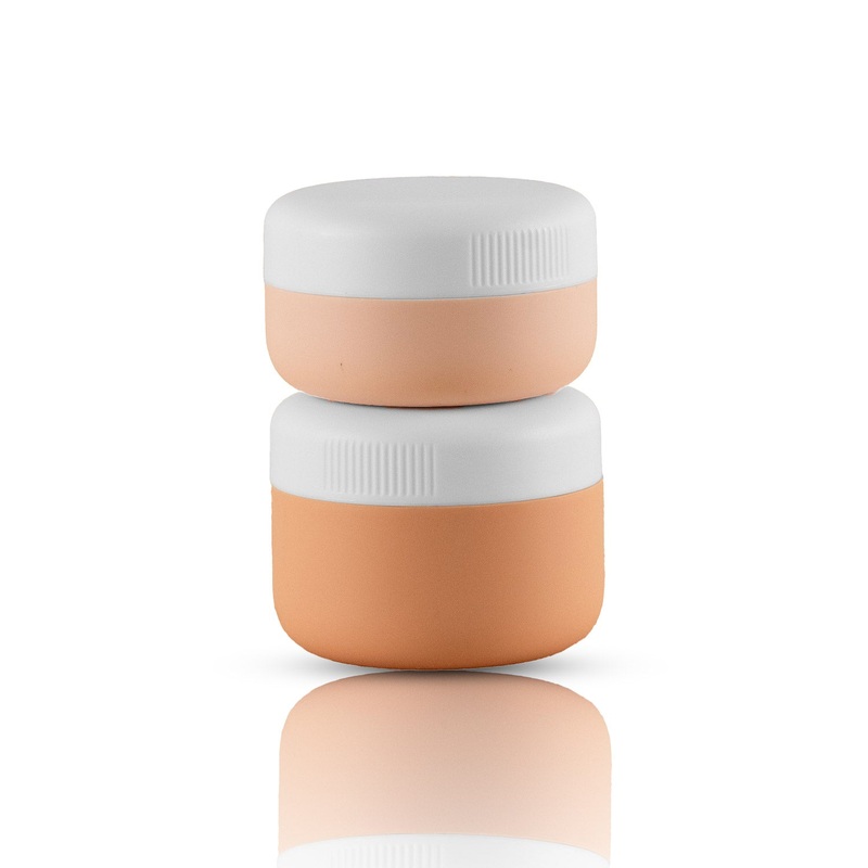 Crossing Silicone Leak Proof TSA Approved Travel Size Cream Jar 30/40 ml (2 Pack) - L.Orange/Orange