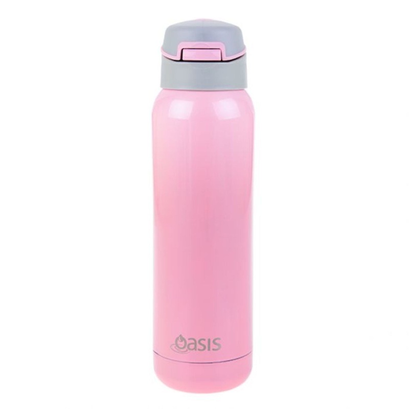 Oasis Stainless Steel Insulated Sports Water Bottle with Straw 500ML - Soft Pink