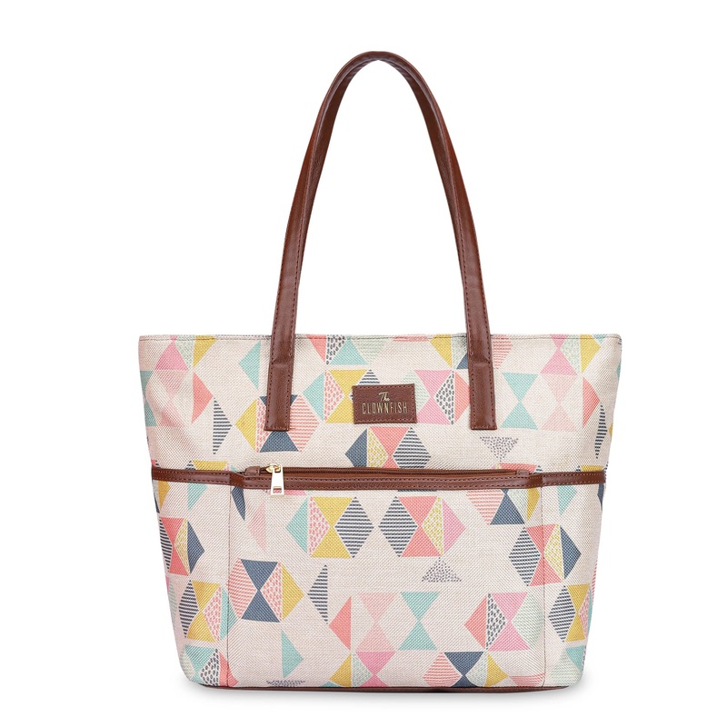 THE CLOWNFISH Concetta Printed Handicraft Fabric & Faux Leather Handbag for Women Office Bag Ladies Shoulder Bag Tote For Women College Girls (Bottle Green)