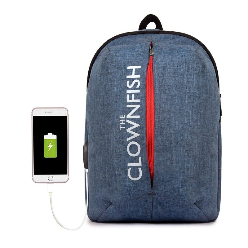 THE CLOWNFISH Foxtrot Laptop Backpack - USB Port, Water Bottle Pocket | 25L | Pacific Blue
