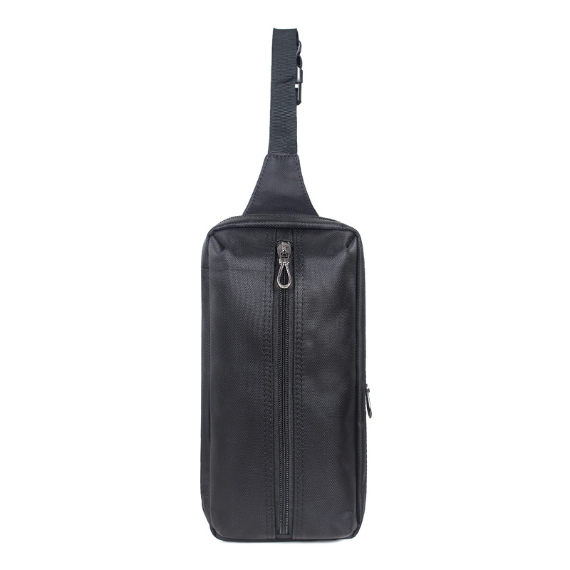 THE CLOWNFISH Trail Water Resistant Polyester Unisex Travel Crossbody Sling Bag Waist Bag (Black)