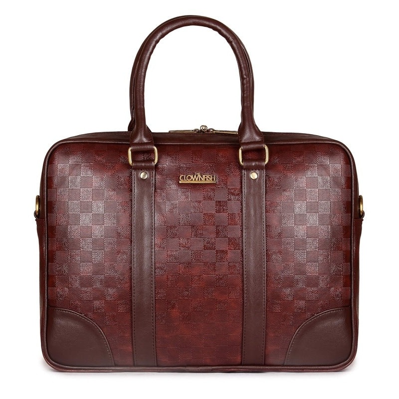 15.6 Inch Laptop Briefcase - Slim Design, Stylish & Durable | Shoulder Strap | Syrup Brown