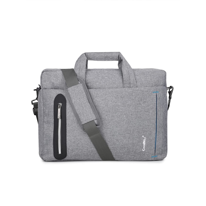 CoolBELL Laptop Messenger Bag - Lightweight, Solid Fabric | 15.6 inch | Grey