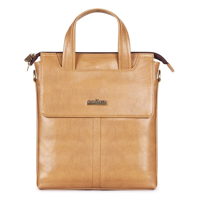 Cross Body Messenger Bag - Durable Faux Leather | 1 Unit | Beige