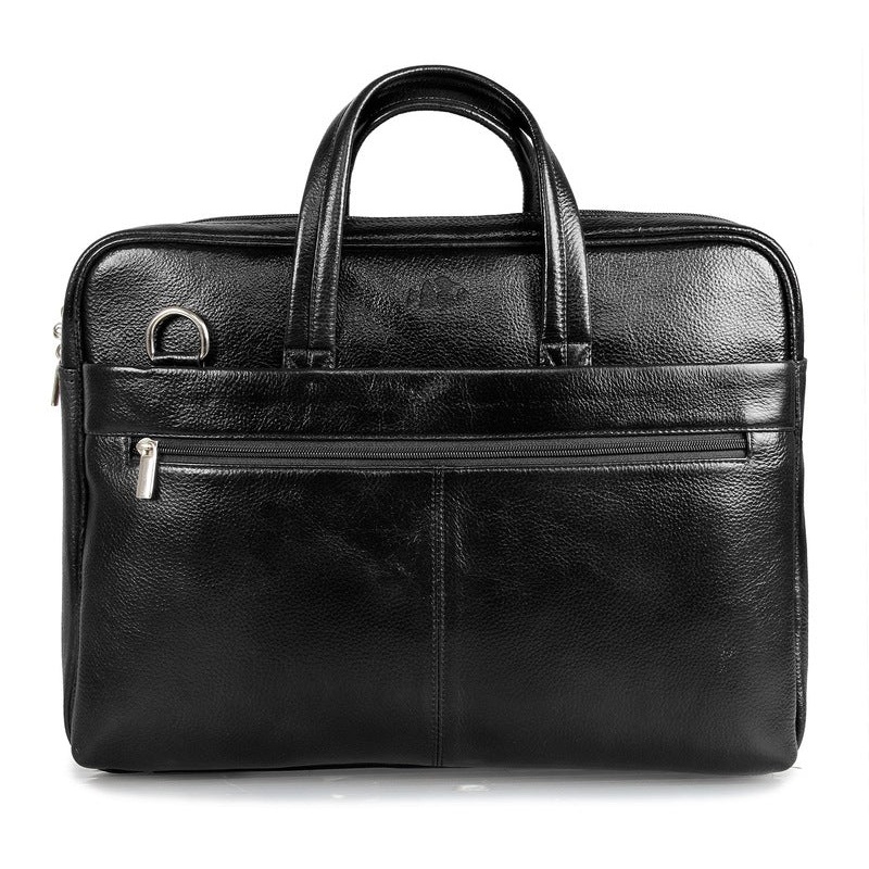 The Clownfish 14 inch Leather Laptop Briefcase | Stylish and Durable | 15.6 Inch Compatible | Black