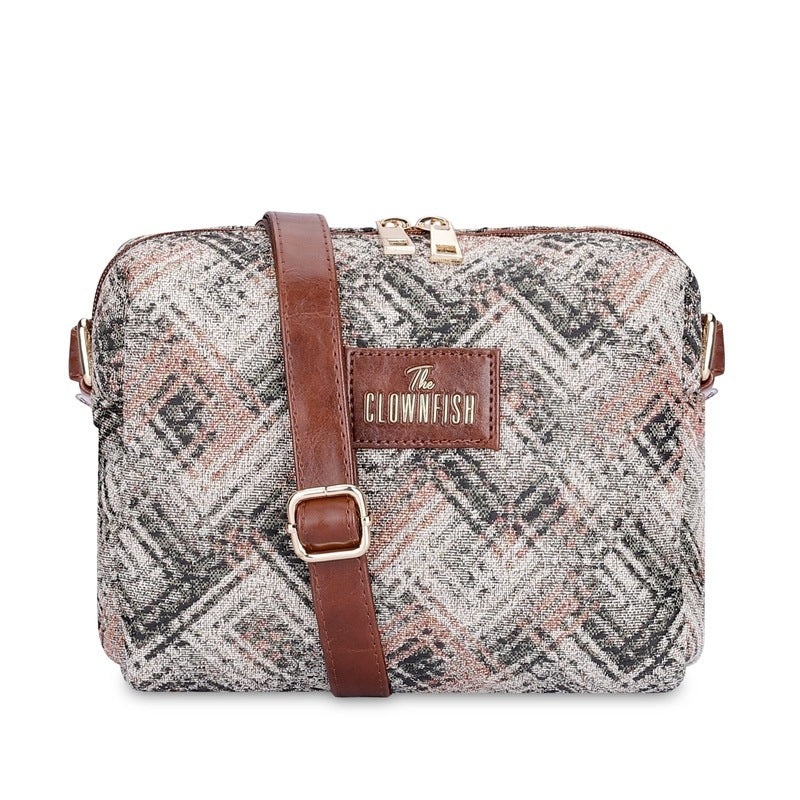 THE CLOWNFISH Adelina Series Sling for Women Faux Leather Casual Ladies Single Shoulder Bag For Women Crossbody Bag for College Girls (Beige)